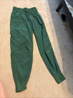 Green Elastic Waist Jogger Pants